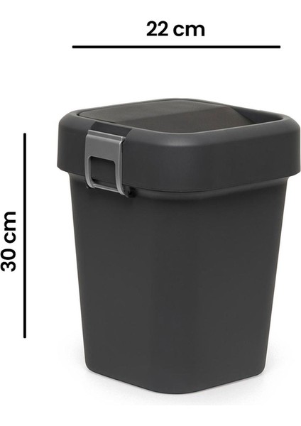 Comfort Dust Bin Siyah Çöp Kovası - 8 Lt