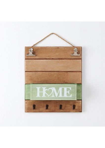 Dekoratif Green Home Duvar Askısı - 30 x 25 cm