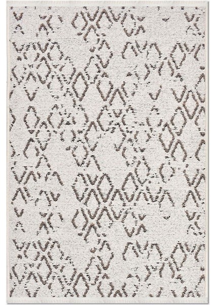 8333 Asil Kahve Modern Kilim - Beyaz - 120 x 180 cm