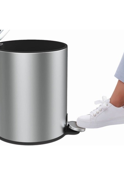 Cigo Paslanmaz Çelik Pedallı Banyo Çöp Kovası - Gri - 6 Lt modelleri