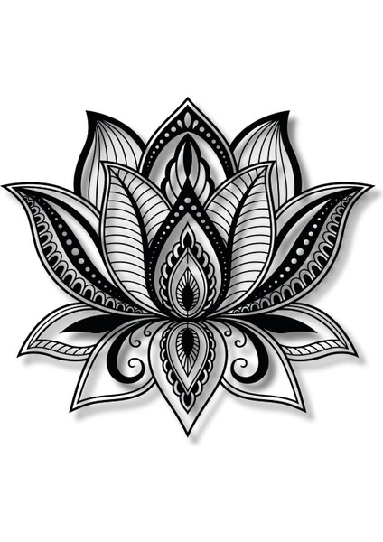 Metal Duvar Dekorasyonu Lotus Çiçeği 2 (Lotus Flower 2) Metal Duvar Tablosu Mandala