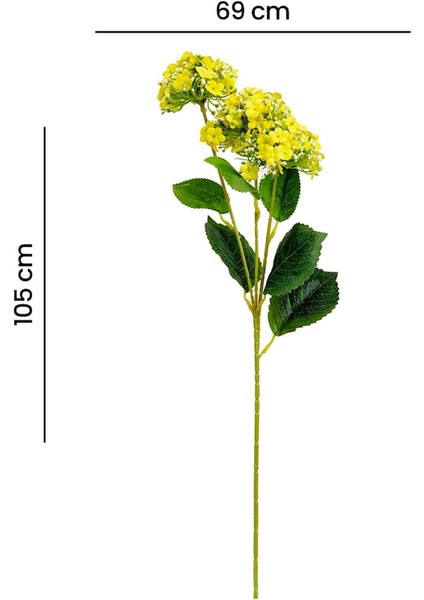 Dekoratif Tomurcuklu Ortanca - Sarı - 69 cm