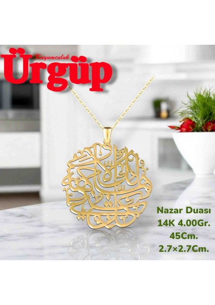 14AYAR 4.00GRAM Altın Nazar Duası Kolye