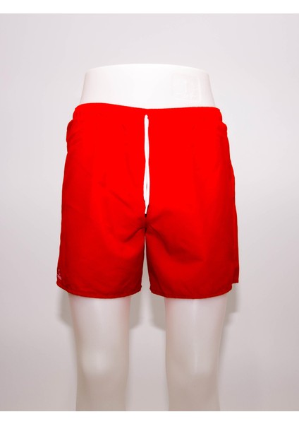 Erkek Deniz Şortu Kısa Boardshort Fileli Kırmızı Meridyendukkan Trıbord
