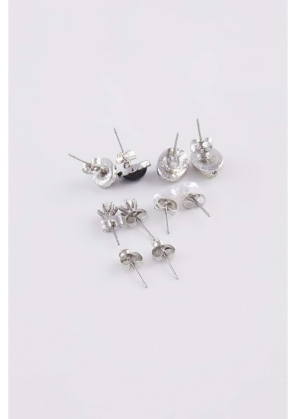 Kadın 6'lı Taşlı Silver Küpe E3095AXNS modelleri