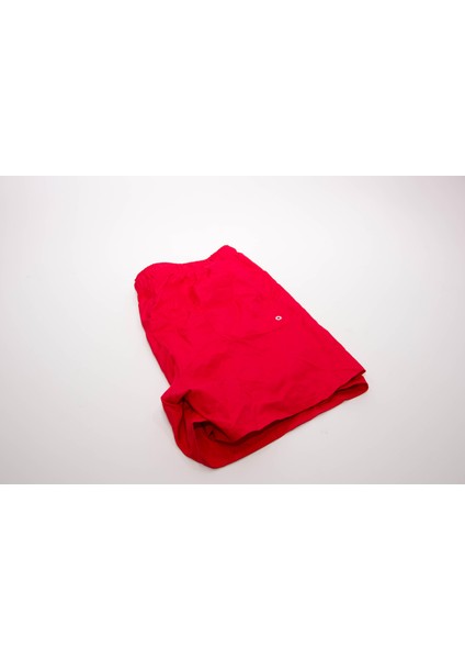 Erkek Deniz Şortu Kısa Boardshort Fileli Kırmızı Meridyendukkan Trıbord