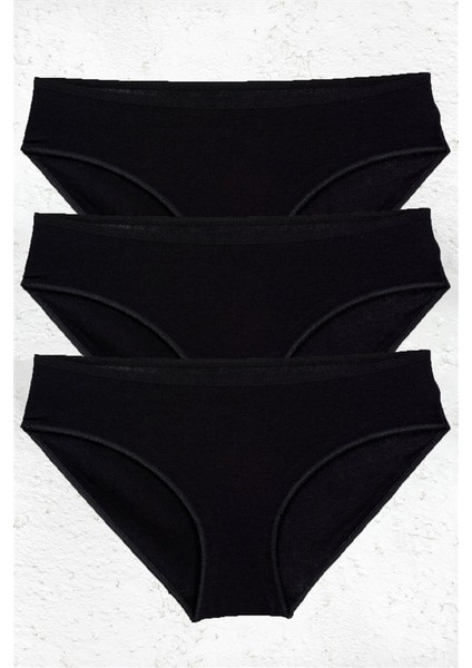 3'lü Siyah Kadın Modal Pamuklu Yüksek Kalite Doğal Kilot Bikini Külot fiyatları