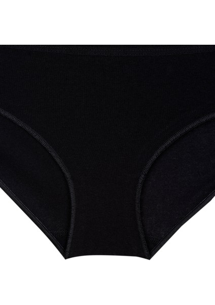 3'lü Siyah Kadın Modal Pamuklu Yüksek Kalite Doğal Kilot Bikini Külot