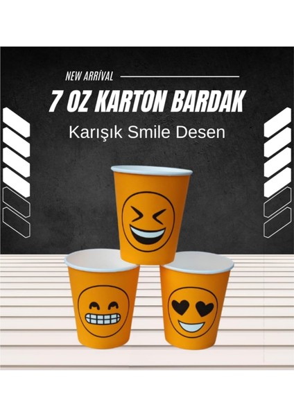 7 Oz Karton Bardak 1000 Adet Karışık Desen