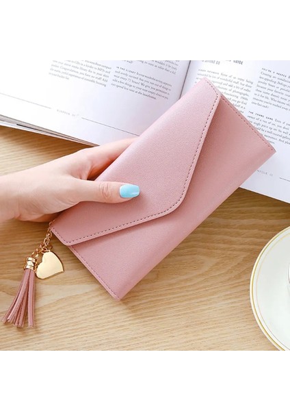 D Tarzı Yeni Moda Kadın Cüzdan Mektup Uzun Üç Katlı Cüzdan Çanta Taze Deri Kadın Debriyaj Kart Sahibinin Cartera Mujer (Yurt Dışından)
