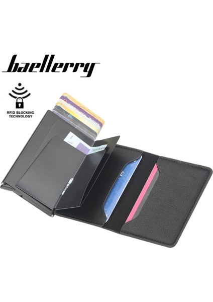 Kahverengi Tarzı Alüminyum Metal Kredi Iş Mini Kart Cüzdanı Bir Kadın Akıllı Cüzdan Kartvizitlik Rfid Cüzdan (Yurt Dışından) modelleri