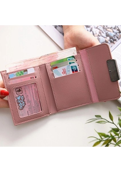 Mavi Stil Yeni Para Küçük Cüzdan Kadın Rahat Katı Cüzdan Moda Kadın Kısa Mini Tüm Maç Koreli Öğrenciler Küçük Cüzdan Basit Kare (Yurt Dışından)