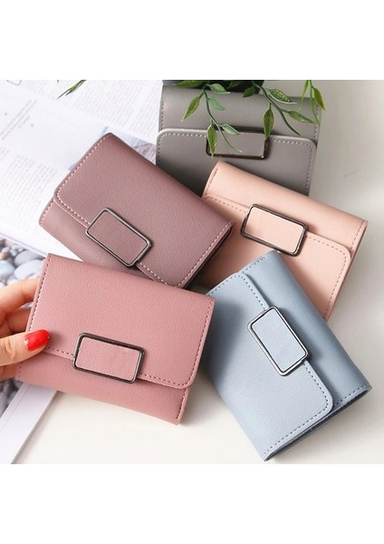 Mavi Stil Yeni Para Küçük Cüzdan Kadın Rahat Katı Cüzdan Moda Kadın Kısa Mini Tüm Maç Koreli Öğrenciler Küçük Cüzdan Basit Kare (Yurt Dışından)