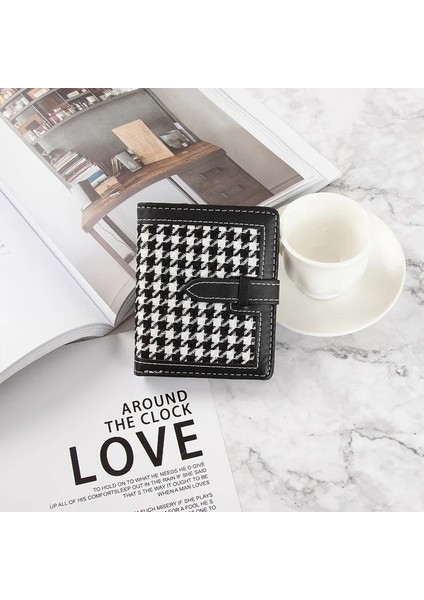 Bk Tarzı Küçük Cüzdan Kadın Kısa Basit Balıksırtı Toka Cüzdan Retro Moda Katlanabilir Bozuk Para Cüzdanı Kadın Kart Çantaları Кошелек Женский (Yurt Dışından)