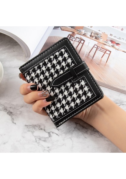 Bk Tarzı Küçük Cüzdan Kadın Kısa Basit Balıksırtı Toka Cüzdan Retro Moda Katlanabilir Bozuk Para Cüzdanı Kadın Kart Çantaları Кошелек Женский (Yurt Dışından) fiyatları