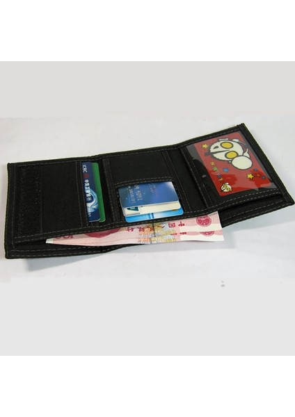 No.5 Tarzı Yaratıcı Yazma Grafiti Tuval Öğrenci Cüzdanı Fermuar Kısa Tasarım Sihirli Çok Fonksiyonlu 3 Katlı Erkek Çanta 12*8.5cm 106 (Yurt Dışından)