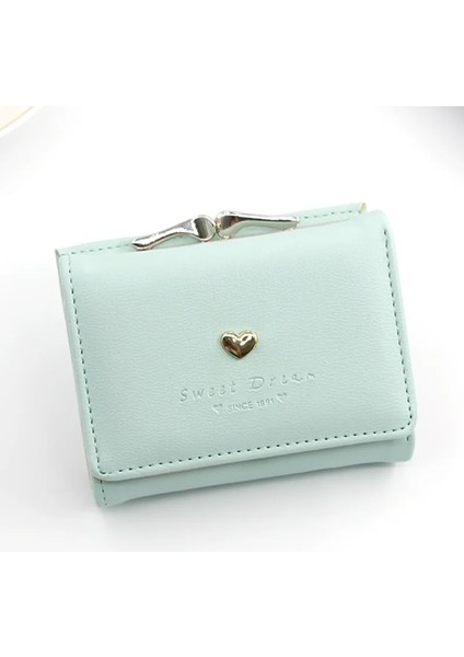 Açık Yeşil Tarzı Kadınlar Küçük Debriyaj Cüzdan Çok Fonksiyonlu Değişim Çantalar Kalp Dekorasyon Büyük Kapasiteli Cüzdan Sevimli Kart Sahibinin Para Çantası (Yurt Dışından)