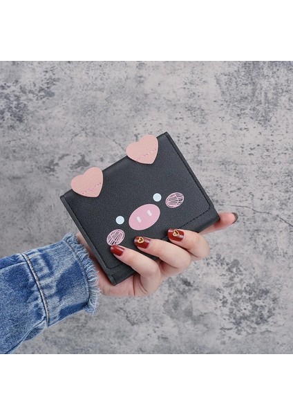 Açık Yeşil Stil Kısa Cüzdan Öğrenci Sevimli Cartoom Çantalar Kadın Moda Desen Kadın Mini Düz Renk Üç Katlı Öğrenci Cüzdanı Kart Sahibinin (Yurt Dışından) fırsatları