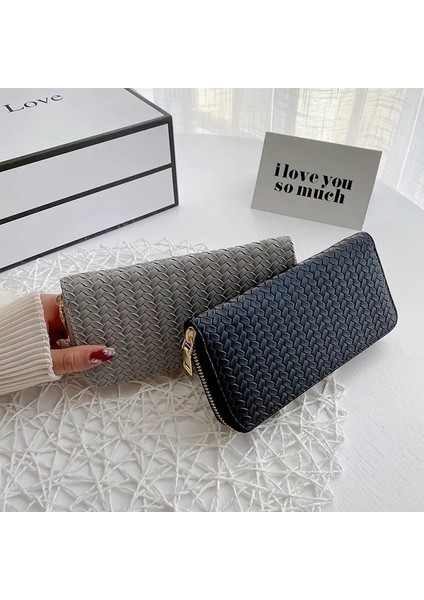 Siyah Stil 2022 Kadın Örgü Cüzdan Deri Bilek Kolu Telefon Kılıfı Uzun Bölüm Para Cebi Kılıfı Çanta Kadın Çanta Kart Sahibinin Cüzdanı (Yurt Dışından) modelleri
