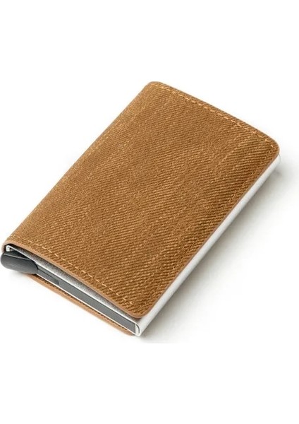 Kahverengi YM003 Stili Bycobecy Yeni Erkek Cüzdanı Fashioncarbon Fiber Anti Theft Rfid Akıllı Kartlık Cüzdanı Retro Basit Nötr Alüminyum Mini Cüzdan (Yurt Dışından)