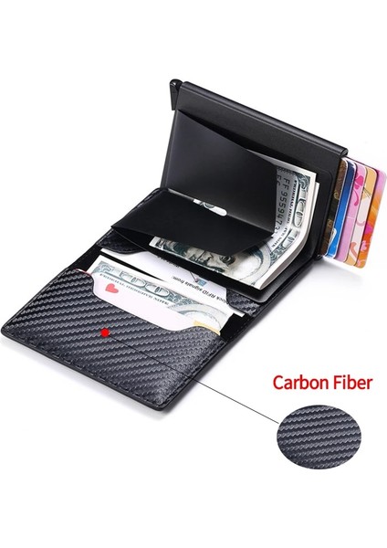 Kahverengi YM003 Stili Bycobecy Yeni Erkek Cüzdanı Fashioncarbon Fiber Anti Theft Rfid Akıllı Kartlık Cüzdanı Retro Basit Nötr Alüminyum Mini Cüzdan (Yurt Dışından) fiyatları