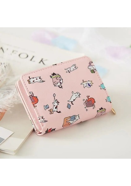 Domuz Pembe Tarzı Cüzdan Kadın Karikatür Baskılı Para Çantaları Bayan Tatlı Pembe Kawaii Mini Çanta Bozuk Para Cüzdanı Kartlık Moda Kız Katlanabilir Yeni (Yurt Dışından) indirimleri