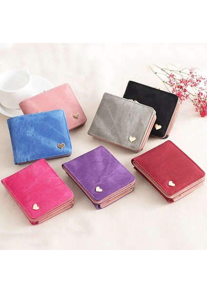 Gri Mavi Tarzı Kadınlar Küçük Debriyaj Cüzdan Çok Fonksiyonlu Değişim Çantalar Kalp Dekorasyon Büyük Kapasiteli Cüzdan Sevimli Kart Sahibinin Para Çantası (Yurt Dışından) indirimleri