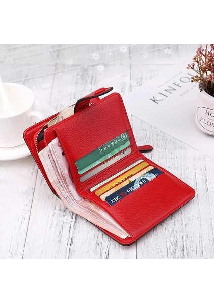 Şarapkırmızı Tarzı Kadın Cüzdanı Yeni Lüks Kırmızı Siyah Küçük Mini Bozuk Para Cüzdanı Çile Kart Sahibinin Bayan Cüzdanı Fermuar Kadın Deri Toka (Yurt Dışından) modelleri