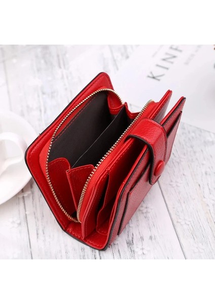 Şarapkırmızı Tarzı Kadın Cüzdanı Yeni Lüks Kırmızı Siyah Küçük Mini Bozuk Para Cüzdanı Çile Kart Sahibinin Bayan Cüzdanı Fermuar Kadın Deri Toka (Yurt Dışından) fırsatları