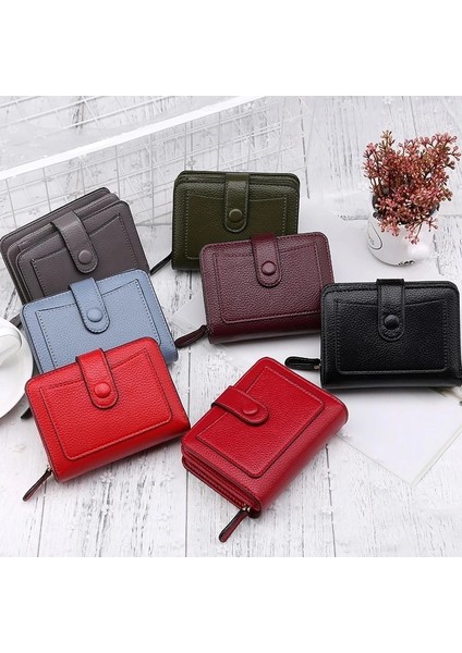Şarapkırmızı Tarzı Kadın Cüzdanı Yeni Lüks Kırmızı Siyah Küçük Mini Bozuk Para Cüzdanı Çile Kart Sahibinin Bayan Cüzdanı Fermuar Kadın Deri Toka (Yurt Dışından) indirimleri