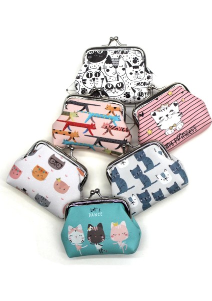 Kedi 4 Tarzı Kadın Mini Cüzdan Bozuk Para Cüzdanları Çocuklar Debriyaj Para Çantaları Kadın Kılıfı Çile Değişim Çanta Sevimli Kız Sıfır Cüzdan Carteir Karikatür Kedi (Yurt Dışından) modelleri