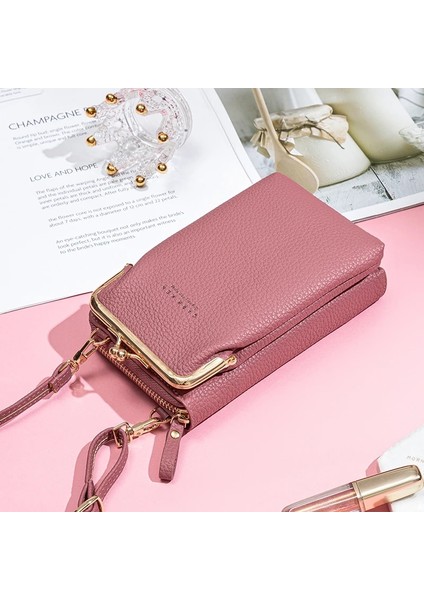 Kırmızı Stil Halka ve Sonbahar Yeni Düz Renk Küçük Omuz Çantası Çok Fonksiyonlu Mektup Telefon Para Kadın Cüzdan Debriyaj Organizatör Depolama (Yurt Dışından) fiyatları