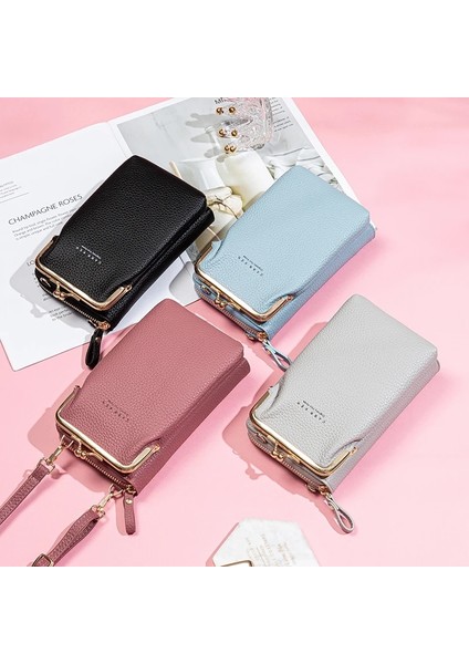 Kırmızı Stil Halka ve Sonbahar Yeni Düz Renk Küçük Omuz Çantası Çok Fonksiyonlu Mektup Telefon Para Kadın Cüzdan Debriyaj Organizatör Depolama (Yurt Dışından) modelleri