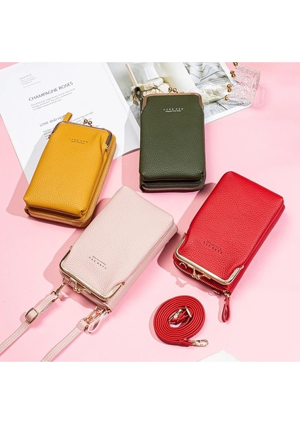 Kırmızı Stil Halka ve Sonbahar Yeni Düz Renk Küçük Omuz Çantası Çok Fonksiyonlu Mektup Telefon Para Kadın Cüzdan Debriyaj Organizatör Depolama (Yurt Dışından) fırsatları