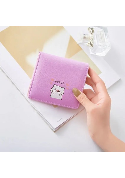 Domuz Mor Tarzı Cüzdan Kadın Karikatür Baskılı Para Çantaları Bayan Tatlı Pembe Kawaii Mini Çanta Bozuk Para Cüzdanı Kartlık Moda Kız Katlanabilir Yeni (Yurt Dışından)