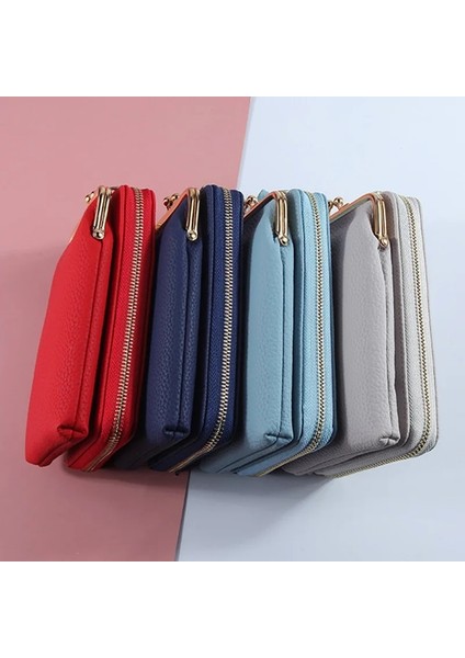A-Gri Tarzı 2020 Kadın Cüzdan Düz Renk Küçük Omuz Çantası Çok Fonksiyonlu Mektup Telefon Para Cüzdan Cep Çantaları Debriyaj Organizatör Depolama (Yurt Dışından) fiyatları