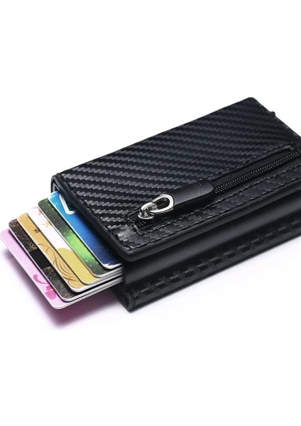 Çılgın Mavi X-52 Stili Bycobecy Rfid Akıllı Cüzdan Kredi Kartı Tutucu Metal Ince Ince Erkek Cüzdan Pass Gizli Pop Up Minimalist Cüzdan Küçük Bozuk Para Cüzdanı (Yurt Dışından) indirimleri