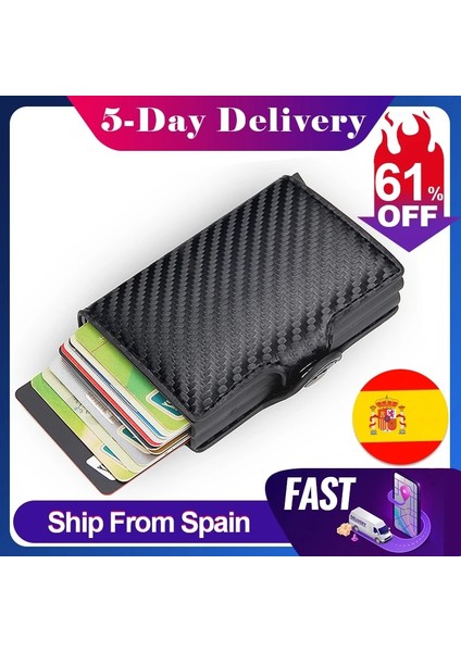 Karbon Fiber Tarzı Dıenqı En Li Cüzdan Erkek Para Çantası Mini Çanta Erkek Alüminyum Rfid Kart Sahibinin Cüzdanı Küçük Akıllı Cüzdan Ince Vale Cüzdan (Yurt Dışından) fiyatları