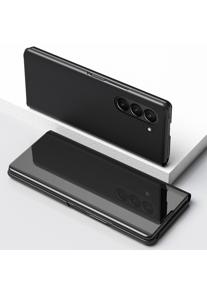 Samsung Galaxy Z Fold6 5g Görünüm Penceresi Pu Deri + Pc Galvanik Telefon Kapağı (Yurt Dışından)