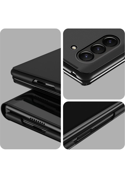 Samsung Galaxy Z Fold6 5g Görünüm Penceresi Pu Deri + Pc Galvanik Telefon Kapağı (Yurt Dışından)