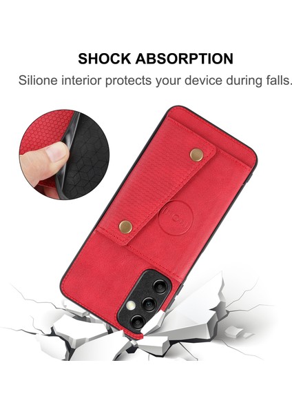 Samsung Galaxy A15 5g Anti-Drop Deri Kaplamalı Tpu Kart Tutucu Telefon Kabuğu (Yurt Dışından)