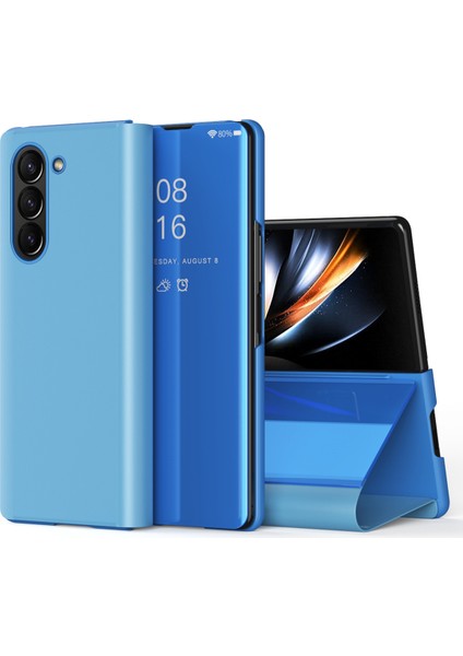 Samsung Galaxy Z Fold6 5g Görünüm Penceresi Pu Deri + Pc Galvanik Telefon Kapağı (Yurt Dışından)