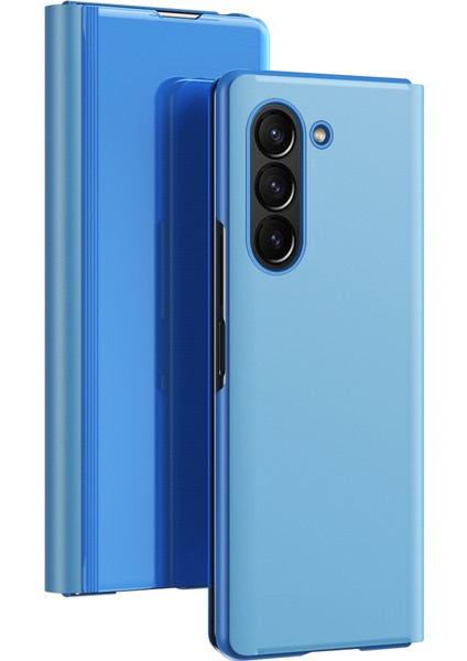 Samsung Galaxy Z Fold6 5g Görünüm Penceresi Pu Deri + Pc Galvanik Telefon Kapağı (Yurt Dışından)