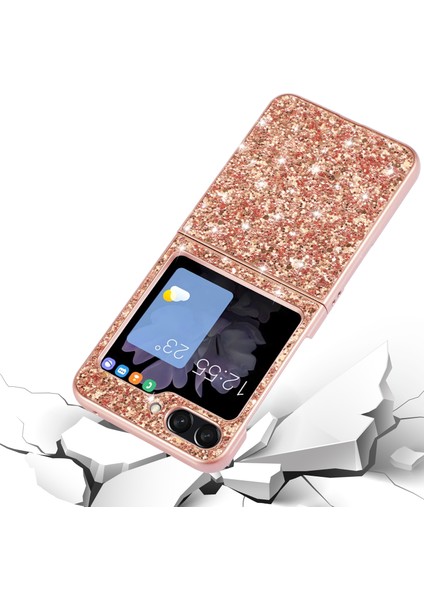 Samsung Galaxy Z Flip6 5g Galvanik Tpu Çerçeve Pc Arka Parıltılı Telefon Kapağı (Yurt Dışından)