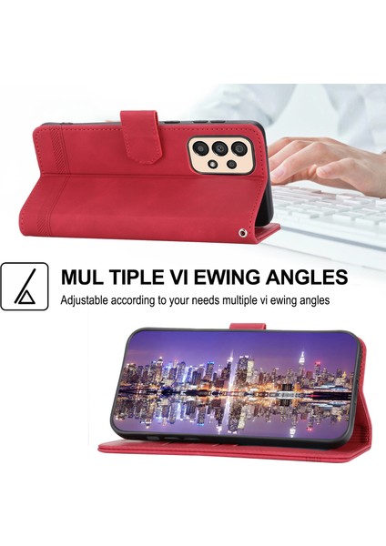 Samsung Galaxy A33 5g Koruyucu Telefon Kılıfı, Cüzdan Stand Pu Deri Çizgiler Baskılı Telefon Kapağı (Yurt Dışından) fırsatları