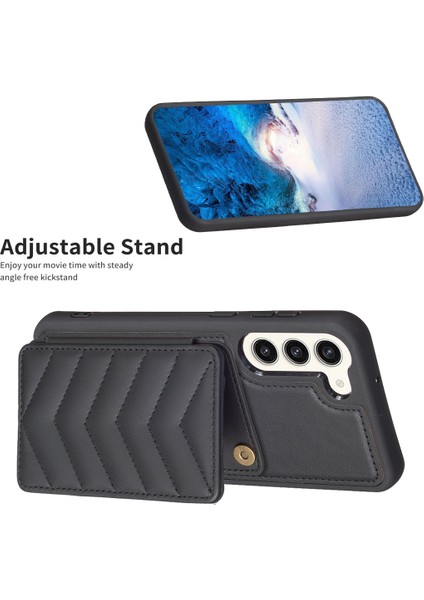 Samsung Galaxy S23+ Dalga Dikiş Dokusu Tpu+ Pu Deri Telefon Kapağı Kart Tutucu Kickstand Case (Yurt Dışından) indirimleri
