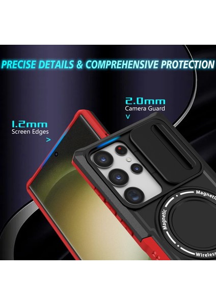 Samsung Galaxy S23 Ultra Slayt Lens Pencere Kickstand Telefon Kapağı (Yurt Dışından) modelleri