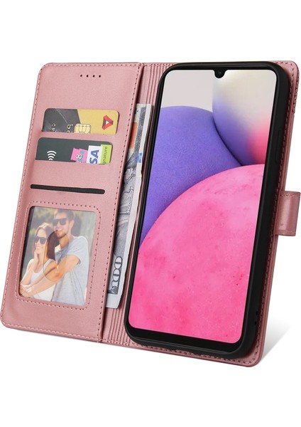 Samsung Galaxy A33 5g Ekleme Pu Deri Cüzdan Stand Kılıfı Tam Koruma Iç Tpu Telefon Kapağı (Yurt Dışından)