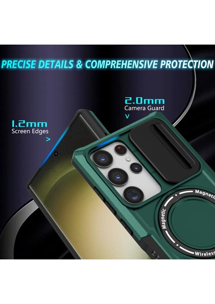 Samsung Galaxy S23 Ultra Slayt Lens Pencere Kickstand Telefon Kapağı (Yurt Dışından) modelleri