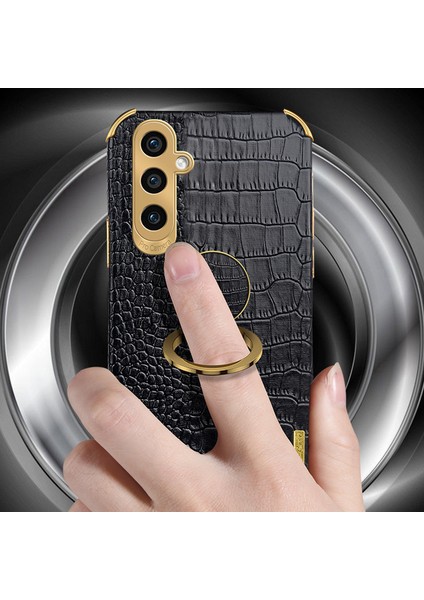 Samsung Galaxy A15 4g/5g Timsah Dokusu Kickstand ile Elektrument Telefon Kapağı (Yurt Dışından)